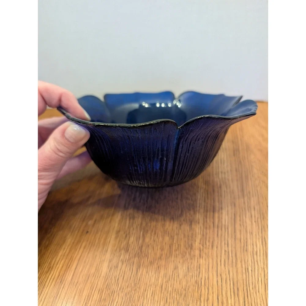 Cobalt Blue Arcoroc Lots Bowl, France, 6.5